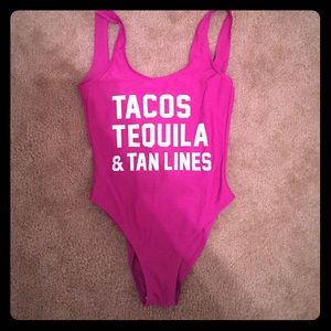 Tacos and tequila & tan lines bathing suit